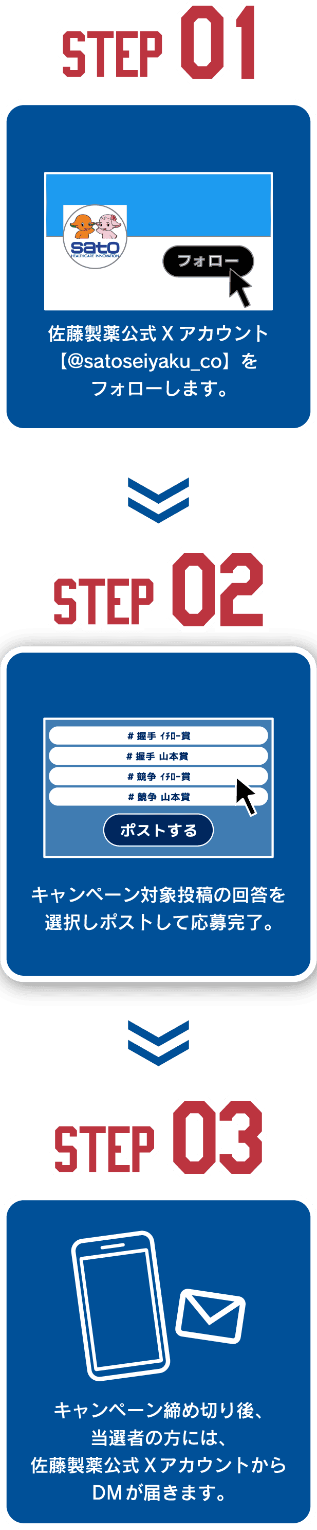 公式X 応募手順